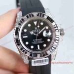 Copy Rolex Submariner Date Watch Asian ETA 2836 Black Diamond Bezel